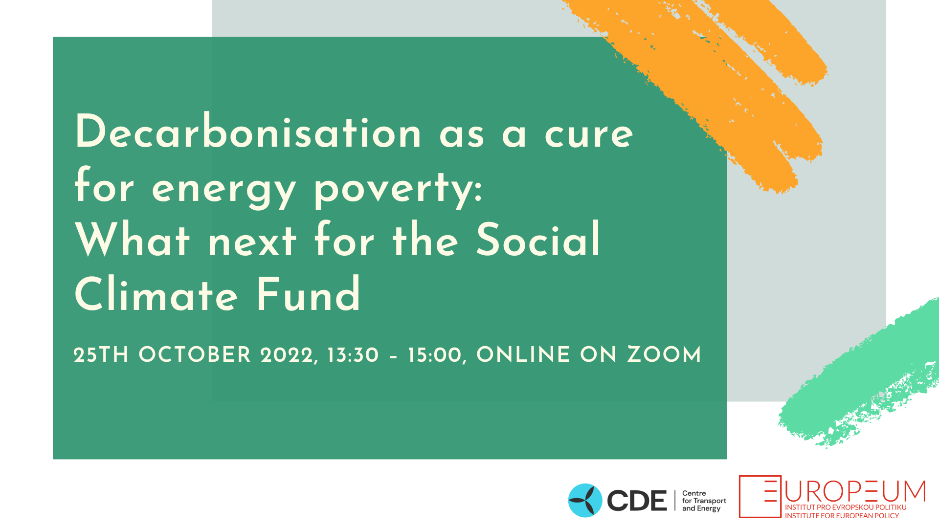 INVITATION: Decarbonisation as a cure for energy poverty: What next for the Social Climate Fund