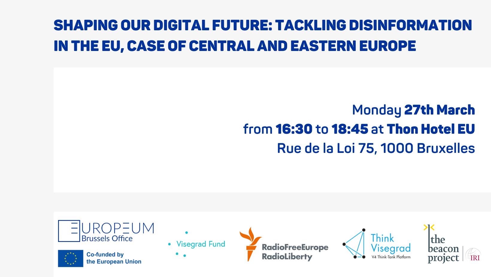 Pozvánka | Shaping our Digital Future: Tackling Disinformation in the EU, case of Central and Eastern Europe