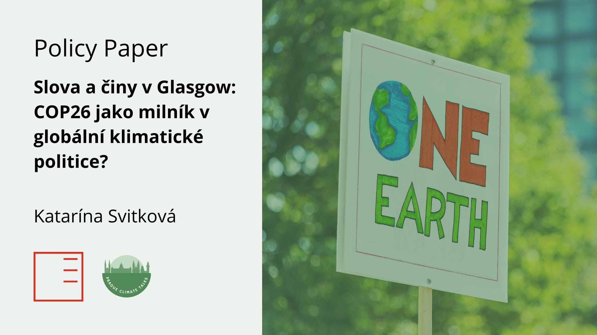 Slova a činy v Glasgow: COP26 jako milník v globální klimatické politice?