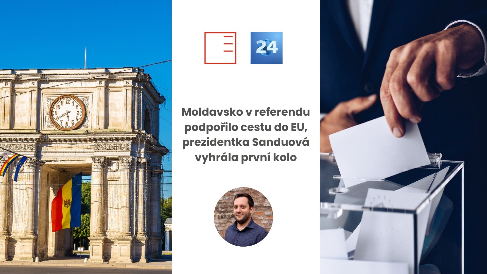 ČT24 | Moldavsko v referendu podpořilo cestu do EU, prezidentka Sanduová vyhrála první kolo