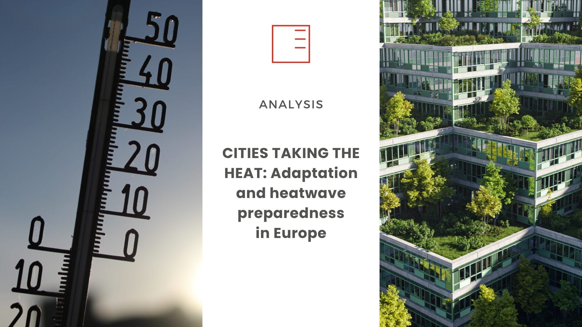 ANALYSIS | CITIES TAKING THE HEAT: Adaptation and heatwave preparedness in Europe