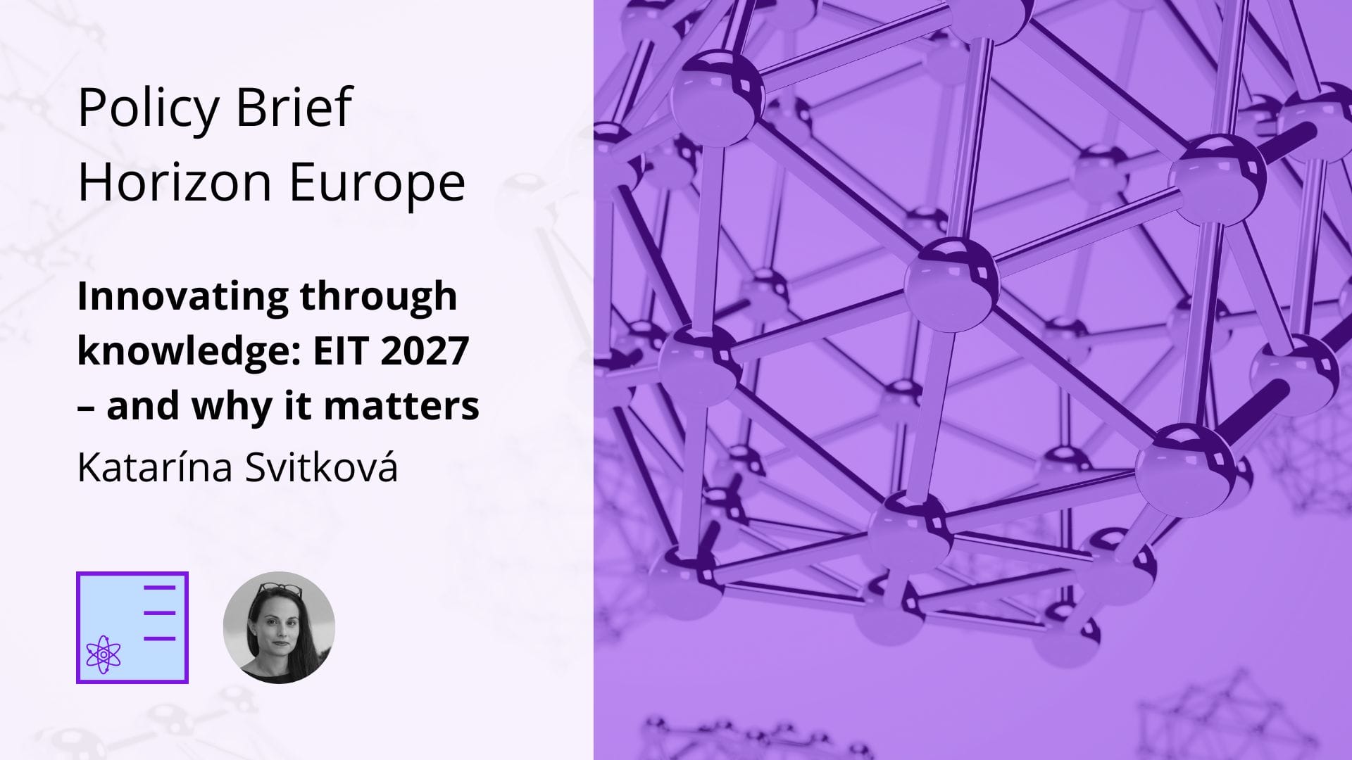 POLICY BRIEF: Innovating through knowledge: European Institute of Innovation and Technology 2027 – and why it matters