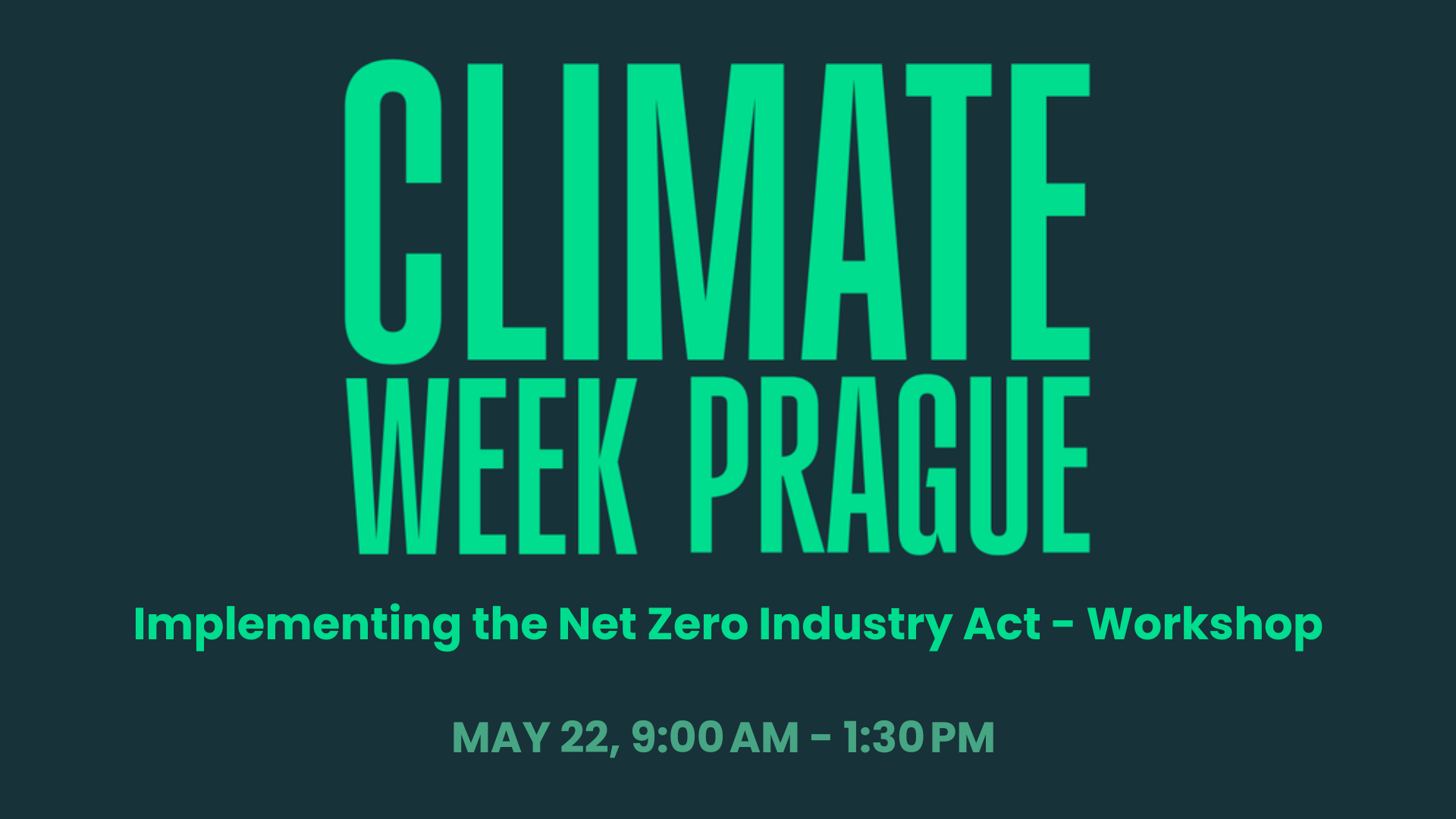 Climate Week Prague | Implementace nařízení o průmyslu pro nulové čisté emise