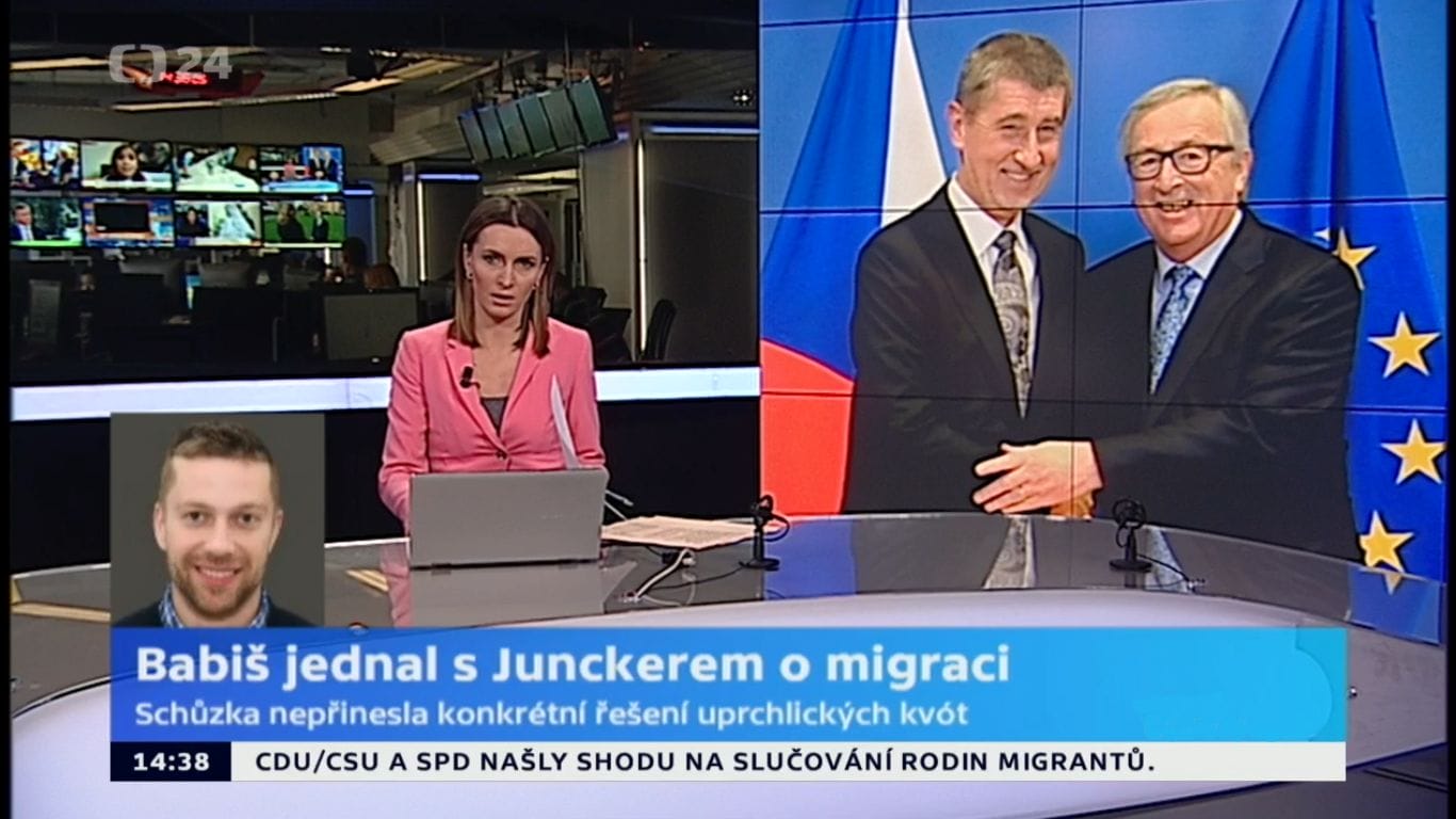 ČT24: Babiš and Juncker on migration