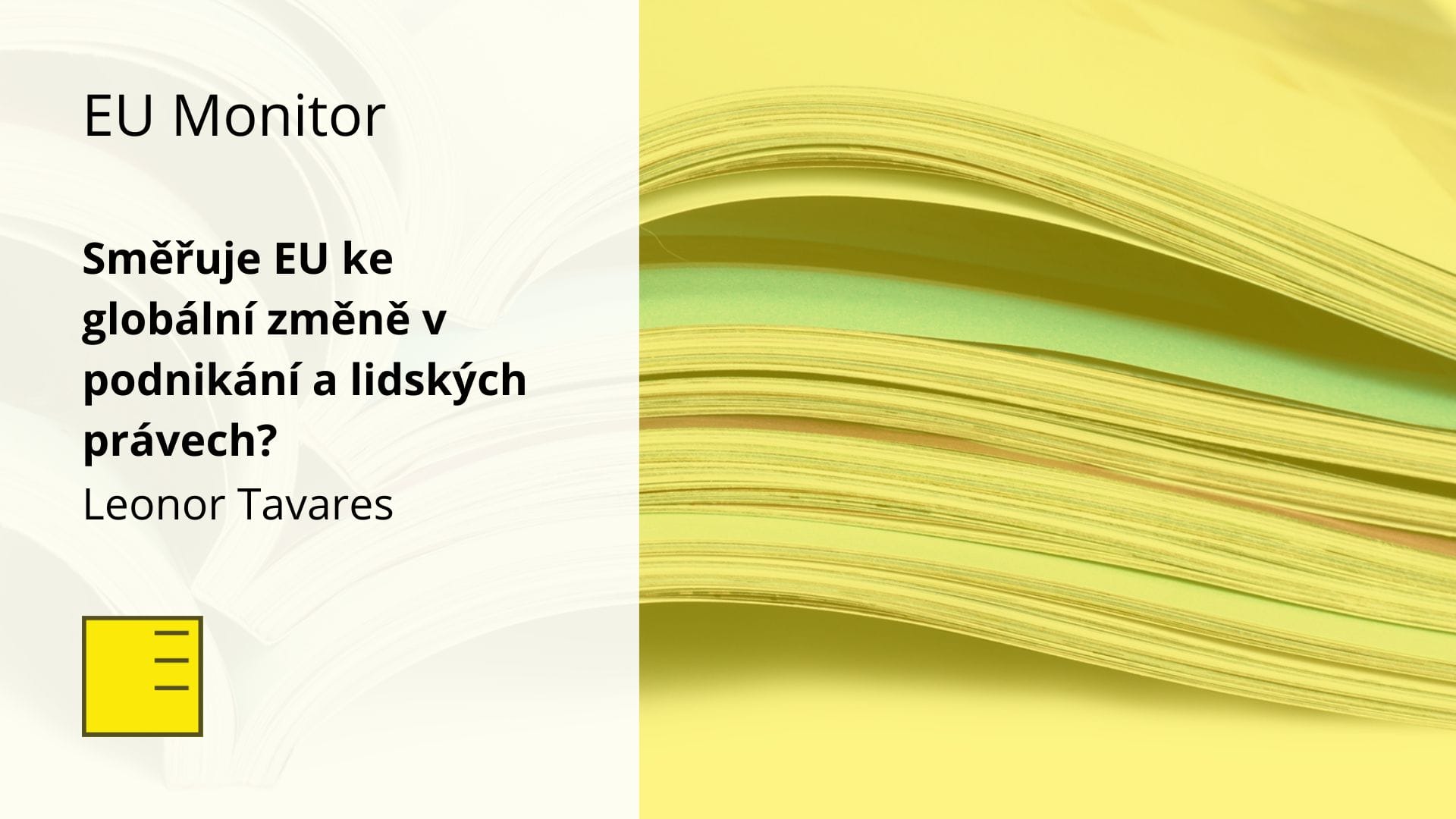 EU MONITOR: Směřuje EU ke globální změně v podnikání a lidských právech?