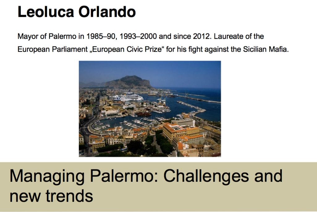 Managing Palermo: Challenges and new trends